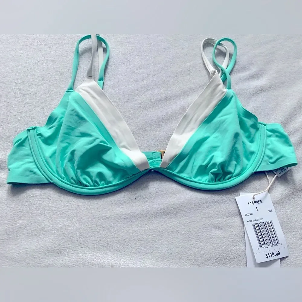 L*Space Bikini Set Fused Zendaya Top & Wilder Bottom Size Large Bathing Suit